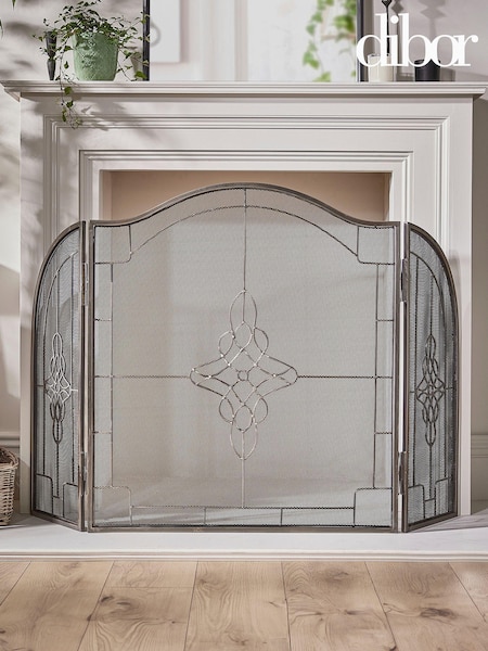 Dibor Silver Antique Pewter Three Fold Firescreen (AW2389) | £145