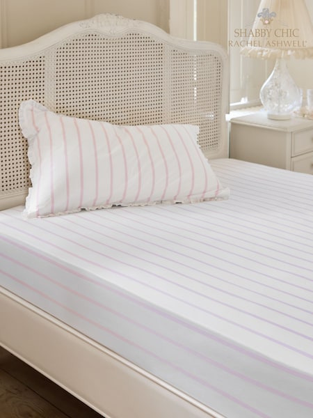 Shabby Chic by Rachel Ashwell® Pink Cabana Stripe Deep Fitted Sheet (AW2461) | £25 - £40