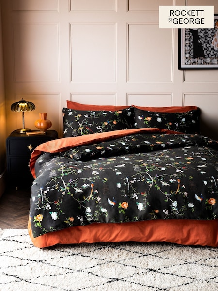 Rockett St George Chinoiserie Bird 200 Thread Count Duvet Cover and Pillowcase Set (AW2478) | £40 - £75