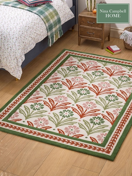 Nina Campbell Multi Primrose Hill Floral Wool Tufted Rug (AW2521) | £100 - £380