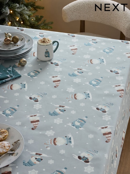 Blue Christmas Gonk Wipe Clean Table Cloth (AW2564) | £24 - £32