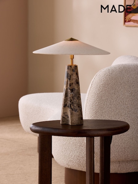 MADE.COM Black/Brown Heath Marble Table Lamp (AW2677) | £179