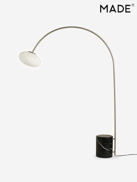 MADE.COM Silver/Frosted Caleb Marble Floor Lamp (AW2689) | £299