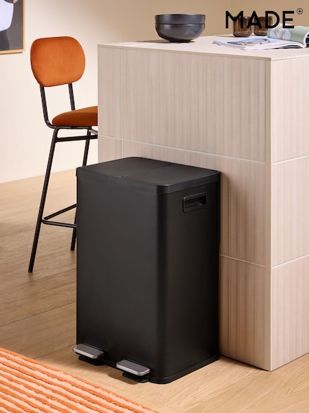 MADE.COM Black Malik 40 Litre Soft Close Pedal Bin (AW2692) | £85
