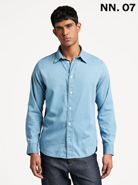 NN.07 Blue Colby BD Shirt (AW2894) | £135
