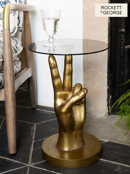Rockett St George Gold Peace Hand Side Table (AW3088) | £145