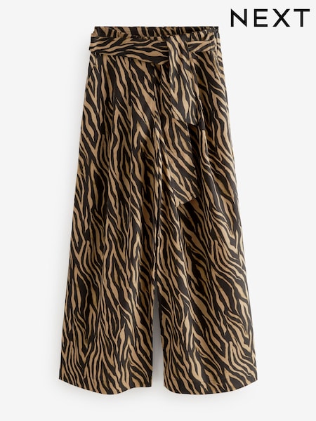Animal Tie Waist Wide Leg Trousers (AW3189) | £42