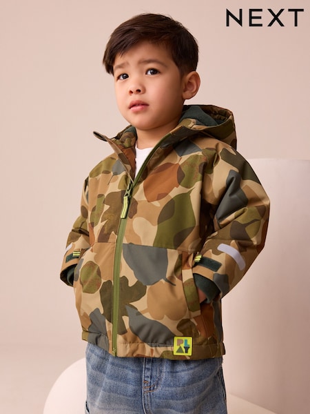 Khaki Camo Waterproof Warm Padded Coat (3mths-7yrs) (AW3338) | £26 - £30