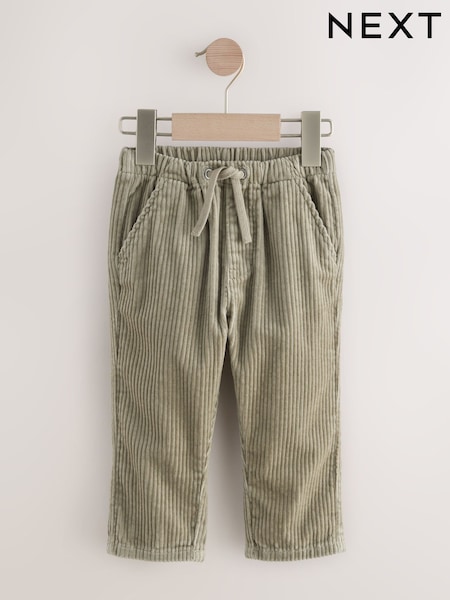 Sage Green Corduroy Pull On Trousers (3mths-7yrs) (AW3566) | £12 - £14