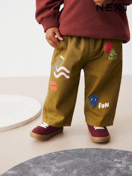 Green Shapes Pull On Wide Trousers (3mths-7yrs) (AW3567) | £12 - £14