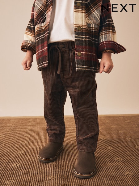Brown Corduroy Pull On Trousers (3mths-7yrs) (AW3573) | £12 - £14