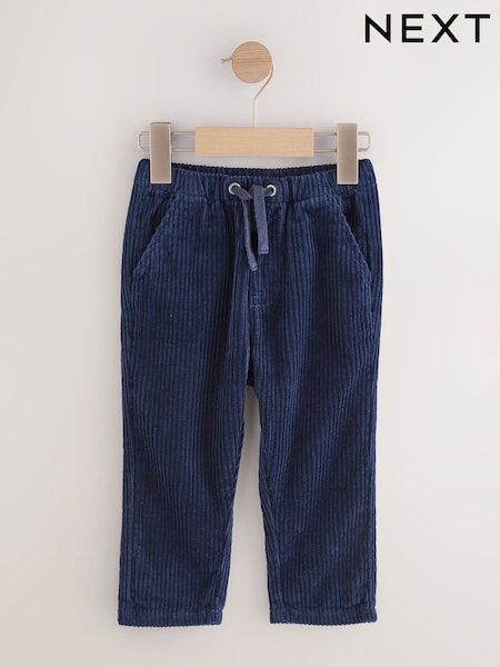 Navy Corduroy Pull On Trousers (3mths-7yrs) (AW3576) | £12 - £14