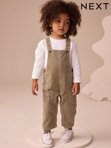Sage Green Corduroy Dungarees (3mths-7yrs) (AW3577) | £21 - £25