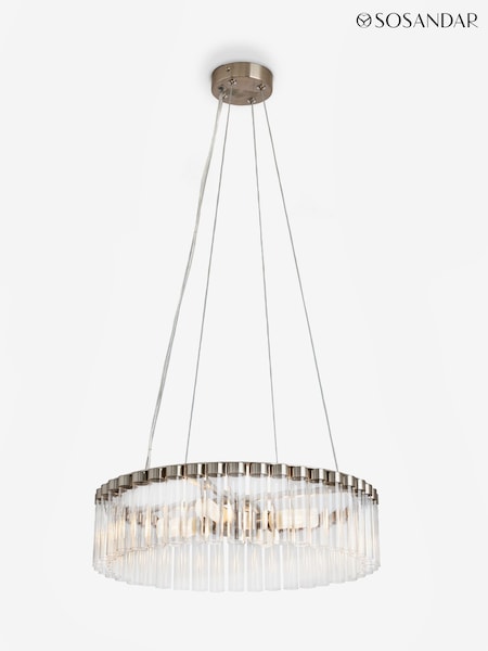Sosandar Silver Glass Cylindar Pendant Light (AW3593) | £230