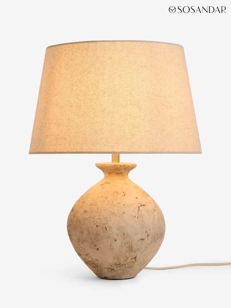 Sosandar Natural Textured Ceramic Table Lamp (AW3599) | £85 - £125