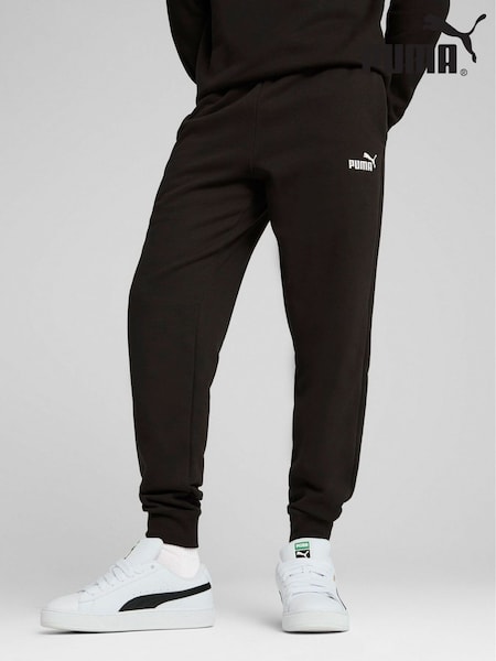 Puma Charcoal Black ESS No 1 Logo Joggers Fleece Cuffed Leg (AW3635) | £40