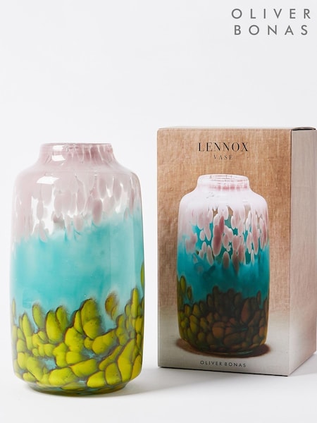 Oliver Bonas Pink/Blue Lennox Glass Vase (AW3840) | £40