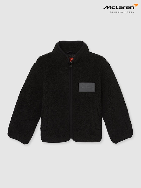 Reiss Black Snoop 13-14 yrs Unisex Fit McLaren F1 Team Embroidered Fleece Jacket (AW3955) | £84