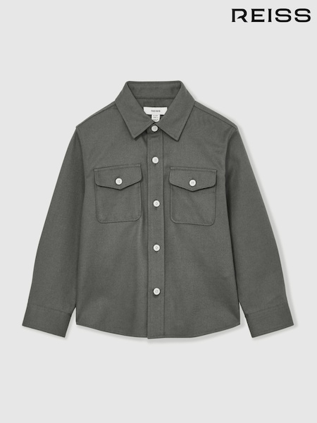 Reiss Sage Whisper 13-14 yrs Twin Pocket Textured Overshirt (AW3974) | £44