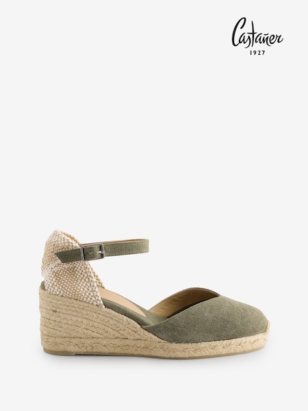 Castaner Wedge Heel Ankle Strap Cotton Espadrilles (AW4313) | £130