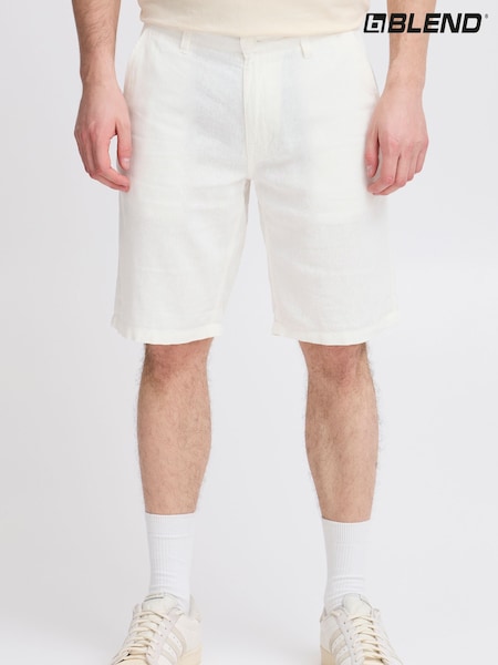 Blend White Linen Mix Shorts (AW4322) | £28
