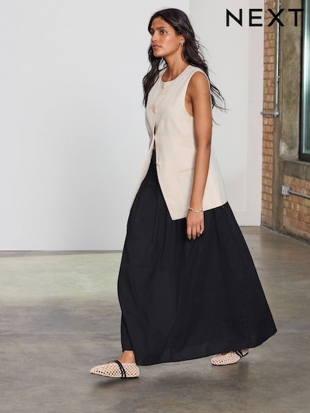 Black Drop Waist Maxi Skirt (AW4374) | £28
