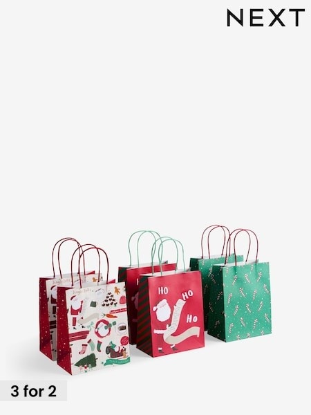 Santa Scene Christmas 6 Pack Gift Bags (AW4432) | £6