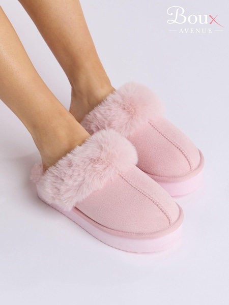 Boux Avenue Platform Suedette Mules Slippers (AW4434) | £22