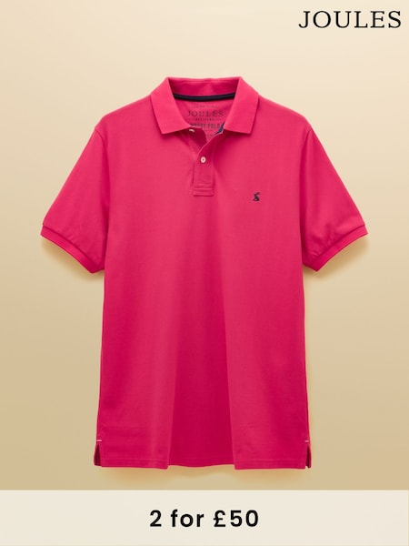 Joules Woody Bright Pink Cotton Pique Polo Shirt (AW4455) | £30