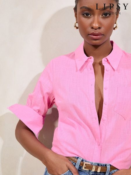 Lipsy Pink Button Through Shirt (AW4520) | £32