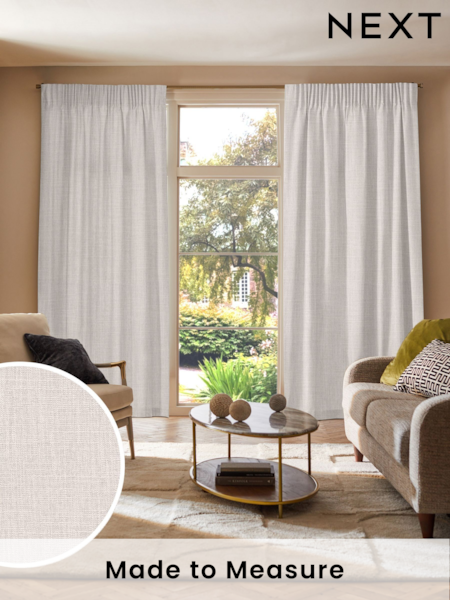 Pearl White Viam Made to Measure Curtains (AW4534) | £109
