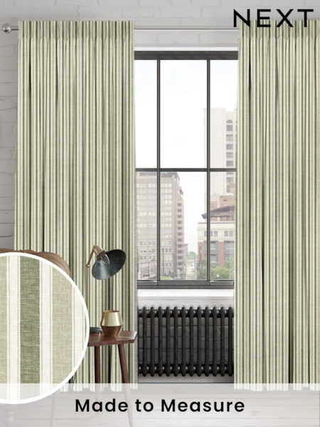 Sage Green Dendi Made to Measure Curtains (AW4554) | £100