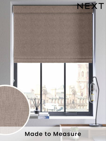 Hessian Natural Viam Made to Measure Roman Blinds (AW4585) | £84