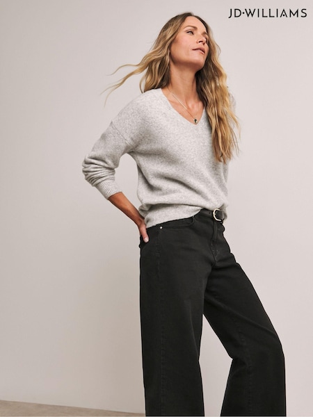 Anthology By JD Williams Grey Gifting V-Neck Jumper (AW4622) | £35