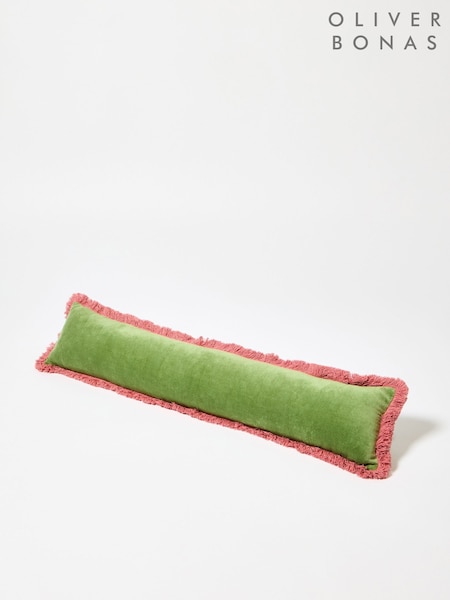 Oliver Bonas Green Issey Velvet Fringed Draught Excluder (AW4674) | £45