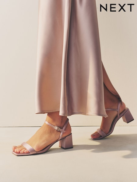 Nude Forever Comfort® Bridesmaid Square Toe Low Block Simple Sandals (AW4760) | £38