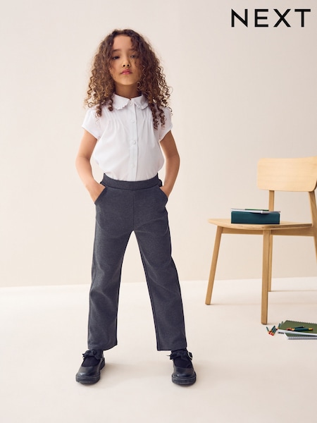 Grey Pull-On Cotton Rich Stretch Flared School Trousers (3-17yrs) (AW4796) | £10 - £15