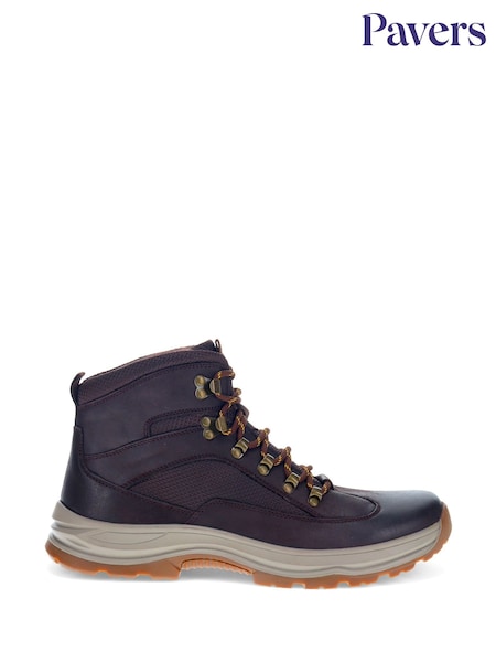 Pavers Brown Leather Lace-Up Walking Boots (AW4992) | £60