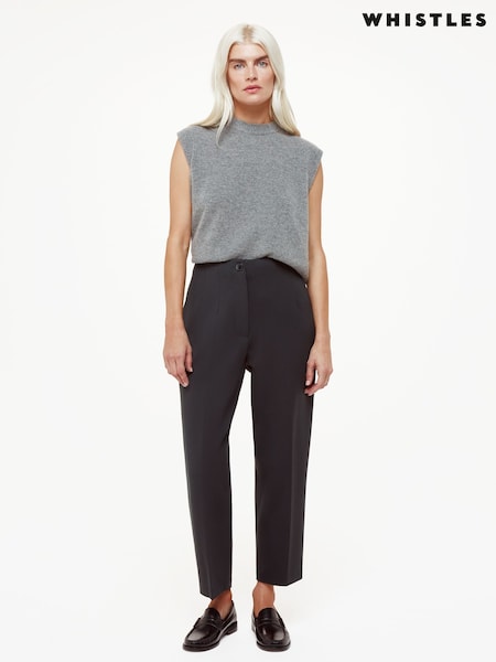 Whistles Black Petite Lila Ponte Trousers (AW5274) | £99