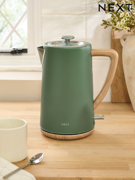 Green Bronx Wood Effect Kettle (AW5283) | £45
