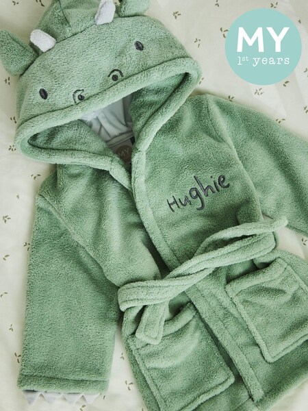 My 1st Years Green Personalised Dragon Fleece Robe (AW5311) | £36