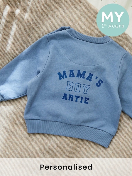 My 1st Years Blue Mama’s Boy Personalised 100% Cotton Sweatshirt (AW5315) | £24