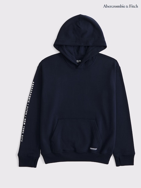 Abercrombie & Fitch Grey Back Graphic Logo Hoodie (AW5467) | £0