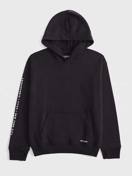Abercrombie & Fitch Grey Back Graphic Logo Hoodie (AW5470) | £0
