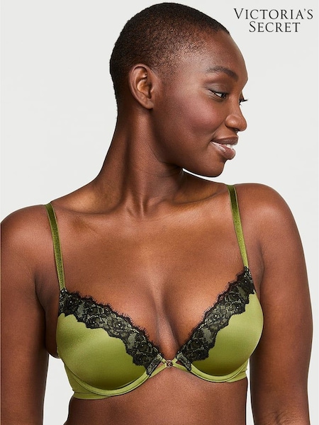 Victoria's Secret Pear Green Add 2 Cups Push Up Bombshell Lace Trim Bra (AW5502) | £45