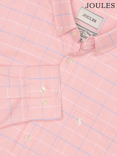 Joules Classic Fit Pink Check Long Sleeve Cotton Oxford Shirt (AW5526) | £39.50