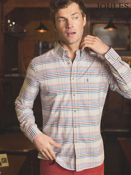Joules Oxford Classic Fit Multi Check Long Sleeve Cotton Shirt (AW5527) | £39.50
