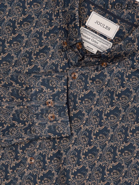 Joules Classic Fit Navy Cotton Printed Shirt (AW5568) | £49.50