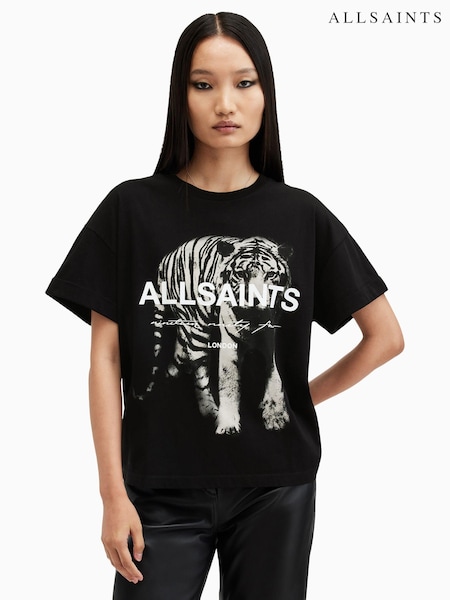 AllSaints Black Kit Briar 100% Organic Cotton T-Shirt (AW5688) | £55