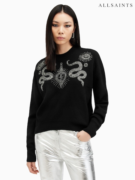 AllSaints Black Serpent Jumper (AW5704) | £199